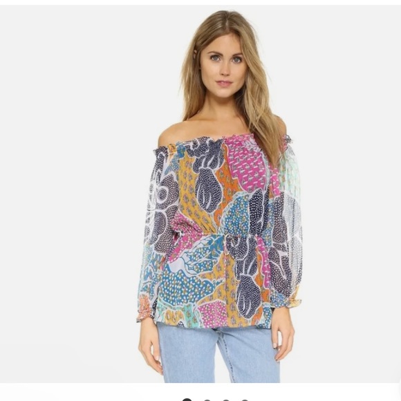 Diane Von Furstenberg Women's Camila Flower Power Dream Silk Blouse Size 2 EUC